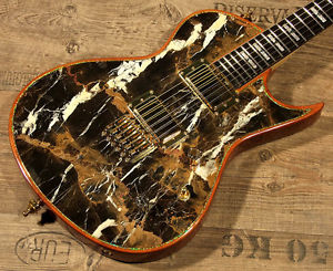 ZERBERUS GUITARS CHRONOS WITH REAL BLACK&GOLD MARBLE TOP UNIQUE MASTERPIECE NEW