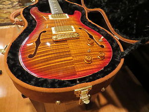 Prs Private Stock Hollowbody 2 Cherry Burst Flame Top Back Brazilian Fretboard