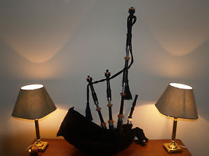 Mac Harg cocobolo bagpipes w/ NEW Gannaway zippered medium extended hide bag