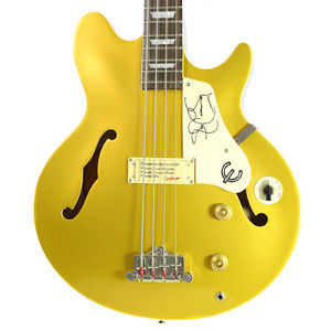 Used Epiphone Jack Casady Signed Metallic Gold Electric Bass