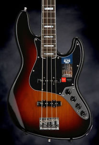 Fender American Elite Jazz Bass - 3-color Sunburst 4-string Electric Bass