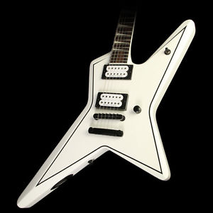 Jackson X Series Gus G. Star Electric Guitar Satin White with Black Pinstripes