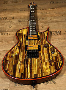 ZERBERUS GUITARS CHRONOS WITH REAL TIGER´S EYE GEMSTONE TOP MASTERBUILT #002