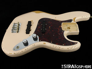 LOADED 2017 Fender Flea Road Worn Jazz J BASS BODY Nitro Shell Pink Relic!