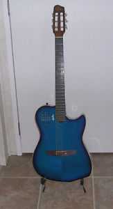 Beautiful 1998 Godin Multiac Steel SA Steel String,Synth Access  Blue  w / OHSC