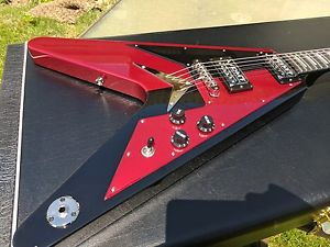 Dean USA Michael Schenker Retro Flying V Guitar Red Sparkle One of a Kind 2017