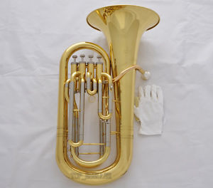 Professional JINBAO Gold Bb Euphonium Horn 4 Valves Cupronickel Side With Case