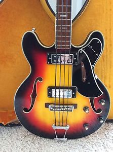 Vintage UNIVOX CUSTOM Hollow Body Electric Bass - 1960s