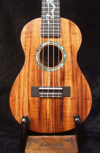 Bruce Wei Solid Hawaiian Koa Concert Ukulele Mop Dragon Inlay Soft-Bag UG15-2281