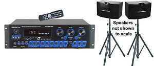VocoPro ASP-3808 II Digital Karaoke Receiver Mixing Amplifier with Speaker Pkg.