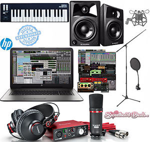 Home Recording Bundle HP Laptop Focusrite Scarlett Solo Studio Package Pro Tools