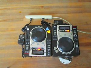 TWO VESTAX CDX-05 CD PLAYERS & TWO TASCAM TT-M1 CONTROLLERS