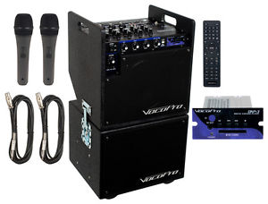 MOBILEMAN-KARAOKE Battery Powered P.A. System with Subwoofer and DKP-3 Player Pa