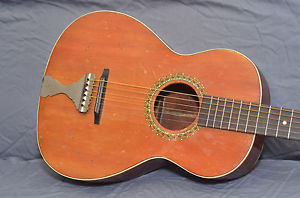 Vintage Late 1800's Cowboy Guitar with Vintage Cowboy Themed Case *NO RESERVE*