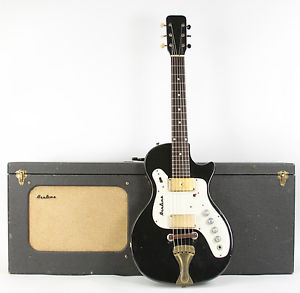 Vintage 1964 Airline 7214 Amp In Case Dual Pickup Black W/ OHSC