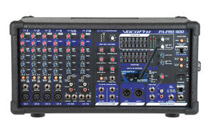 PA-PRO 900-1 900W Pro P.A. Mixer with SDR-4 digital recorder +1 wireless mic