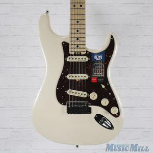 New B-Stock Fender American Elite Stratocaster Electric Guitar Olympic Pearl MN