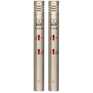 AKG C451 B Matched Stereo Pair Reference Small Diaphragm Condenser Microphones