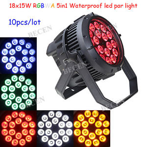 10pcs outdoor led par light 18x12w rgbwa 5in1 waterproof PAR light IP65 for dj
