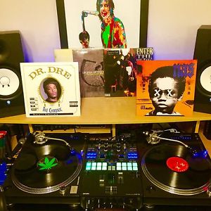 2 Technic 1210 M5G Turntables in Odyssey Flight Cases