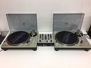 Technics SL1200 MK5 Silver Boxed Pair With Needles MK2 Free Mixer!