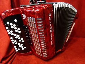NEW Weltmeister Chromatic Button CBA B System Accordion Romance 603 Red LMM 72