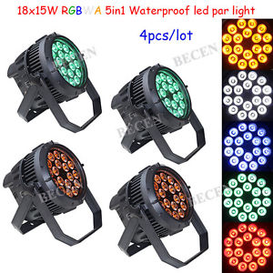 4pcs outdoor use led par light 18x12w rgbwa 5in1 waterproof PAR led light IP65