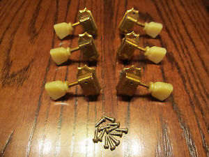 Vintage Kluson Gold Guitar Tuners 1951-1953 Single Line Ring Tulip Keys Gibson