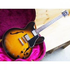 Gibson ES-335 Dot Reissue Sunburst w/hard case F/S Guiter Bass From JAPAN #P172