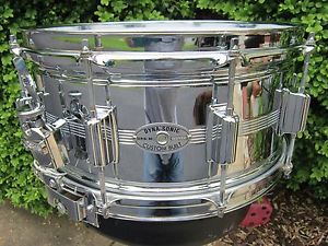 EARLY 70'S ROGERS 6 1/2 X 14 CUSTOM BUILT DYNASONIC SNARE DRUM COB FULLERTON