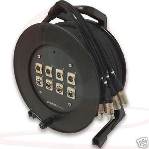 NEUTRIK 4in/4out XLR Bühne-Schlange auf Spule Schill Schlagzeug,Sommer Kabel