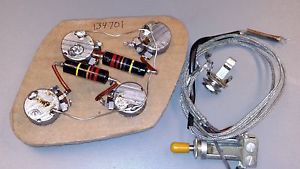 Vintage 1957 Gibson  Pots, Bumble Bee Caps, Switch, Tip, Harness & Input Jack