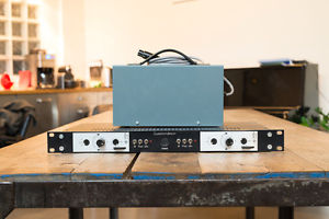 VINTAGE PAIR OF TELEFUNKEN MIC PRE V676a IN 1U RACK - GERMAN MIC PREAMP V 676 A