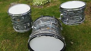 Vintage 60's Ludwig 3pc Blue Oyster Pearl Drumset