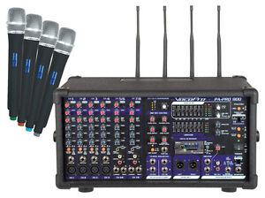 VocoPro PA-PRO 900-2 900W Professional PA Mixer with SDR-3 and Four UHF Modules