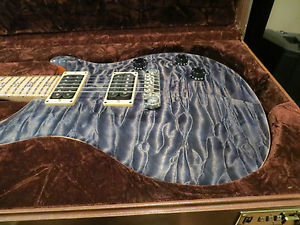 Prs Private Stock Custom 24 Faded Indigo Quilt Lapis Birds Maple Fret and Neck