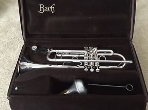 BACH ML Silver Plated Intermediate Stradivarius Model 37 Trumpet In Case Clean!