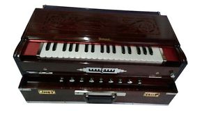 GEETANJALI 9 SCALE~TEAK WOOD~SCALECHANGER HARMONIUM~TRIPPLE REEDS FOLDING PETI