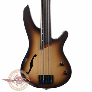 Brand New Ibanez SR Bass Workshop 5 String Fretless Electric Bass Natural Brown