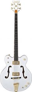 Gretsch G6136LSB White Falcon Bass 34" Scale Ebony Fingerboard - White