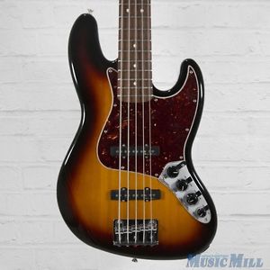 2006 Fender Deluxe Active Jazz Bass V 5 String Bass 3 Color Sunburst