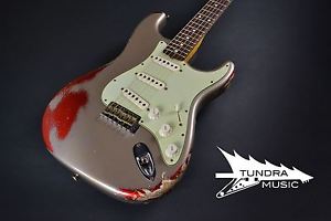 Fender Custom Shop 1960 Stratocaster Heavy Relic Shoreline Gold/Candy Apple Red