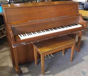 Yamaha Three Pedal 88 Key P2 Upright Piano Walnut Finish - Bad Wheels