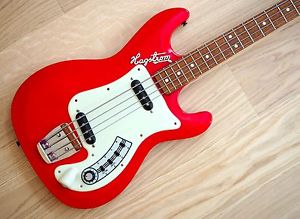 1964 Hagstrom Model II Vintage Electric Bass Guitar Red Kent Futurama Minty, ohc