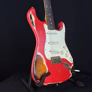 Nash S-63 Electric Guitar, Dakota Red over Sunburst, Lollar Pickups, Heavy Relic