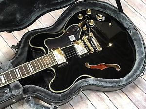 2016 EPIPHONE SHERATON II PRO SEMI HOLLOWBODY EBONY w/ Hard Case