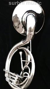 Sousaphone 25"Big Jumbo Size in Silver Chrome With Free MouthPc& Case & Shipping