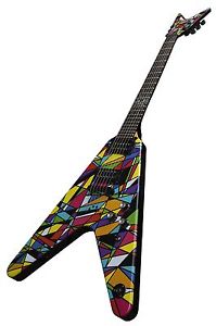 Custom Flying-V Unique Electric Guitar Collectible D. Michael Heavy Rock Music