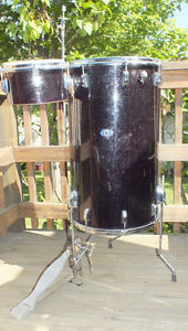1960's Leedy black sparkle pearl Cocktail drum set