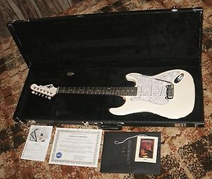 2010 G&L Legacy USA Pearl White with matching headstock, OHSC tags, and COA MINT